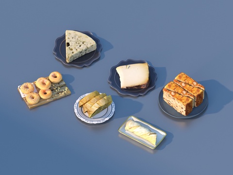  大饼 面包 饼干 食物3d模型 