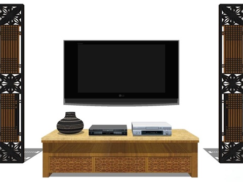 定制电视柜 电视柜 新中式电视柜 组合电视柜 实木电视柜su模型