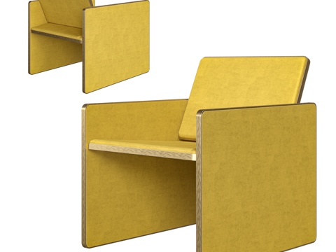  现代意式极简 Dimorestudio 古巴扶手椅3d模型 