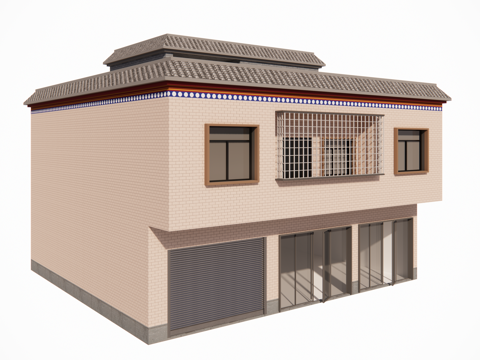 村镇居民楼民宅现代多层住宅su模型