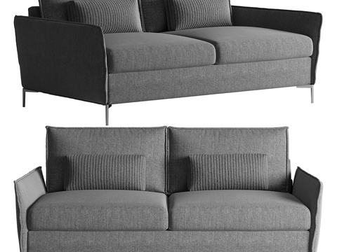  现代 Valentina 双人布艺休闲沙发3d模型 