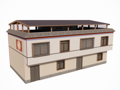 村镇居民楼民宅现代多层住宅su模型