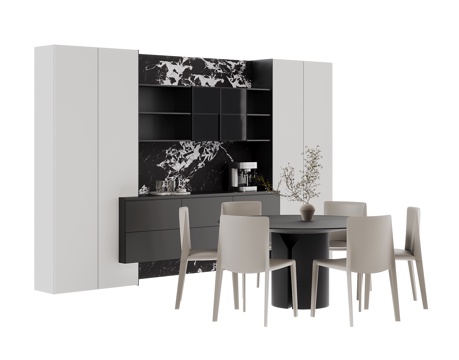 现代餐桌椅组合su模型