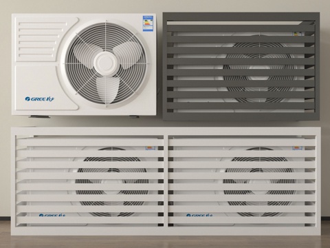 现代空调外机 空调压缩机 外机保护罩su模型