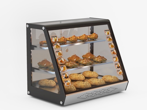 商用保温柜烤肠机便利店食物恒温柜熟食柜面包汉堡炸鸡保温箱su模型