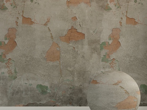  混凝土墙。旧灰泥。693d模型 