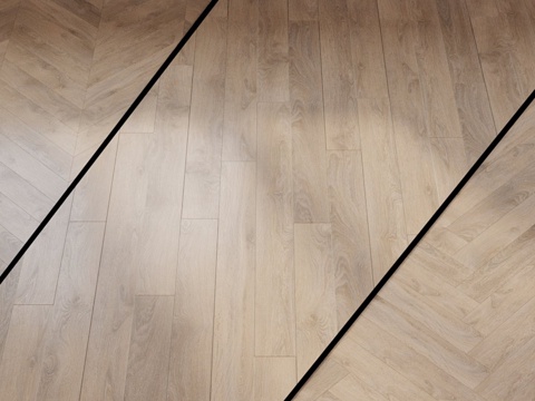  浅橡木饰面复合地板，实心装饰，活孔纹理3d模型 