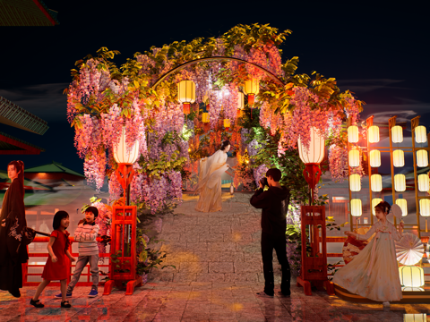 网红打卡国潮古风非遗文化中秋节su模型