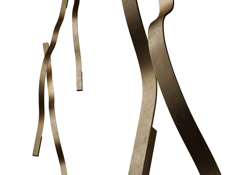  现代轻奢金属装饰线性壁灯3d模型 