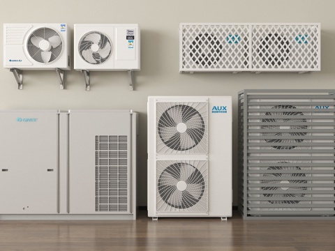 现代空调外机 空调压缩机 外机保护罩su模型