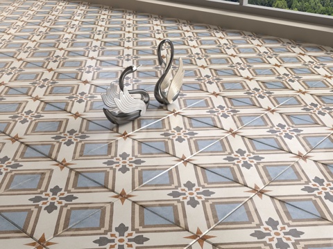 复古砖花砖 地砖 仿古砖su模型