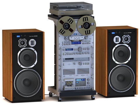  复古先锋音响系统 音箱3d模型 