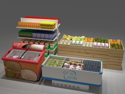  现代货架 展示架 商展柜架3d模型 