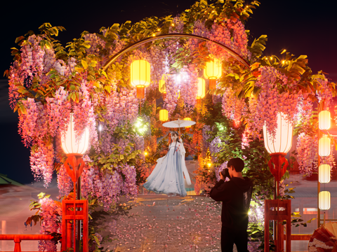 网红打卡国潮古风非遗文化中秋节su模型