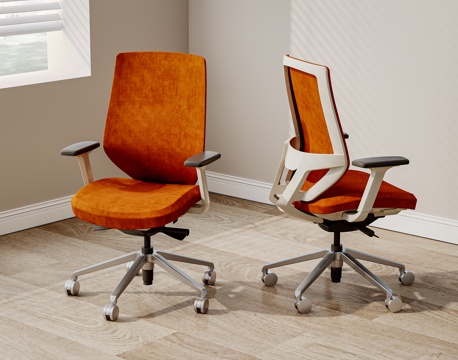 现代休闲椅 办公椅 职员椅 布椅 培训椅su模型