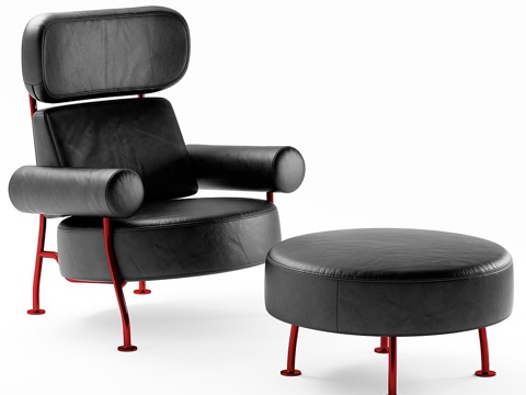  Ligne Roset Astair扶手椅与脚凳3d模型 