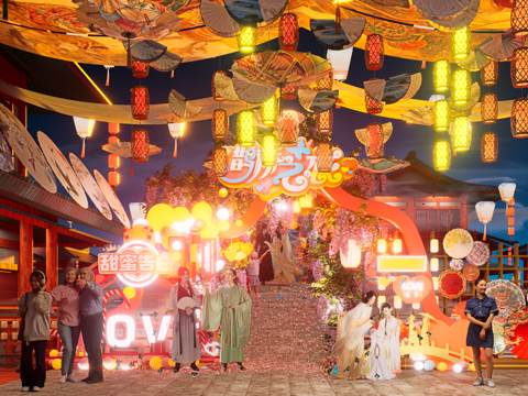 网红打卡国潮古风非遗文化中秋节su模型