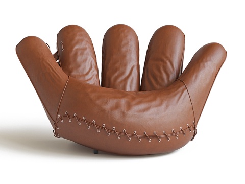  现代意式皮革手掌扶手椅3d模型 