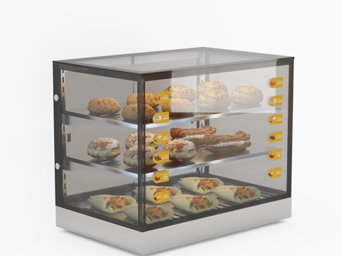 商用保温柜烤肠机便利店食物恒温柜熟食柜面包汉堡炸鸡保温箱su模型