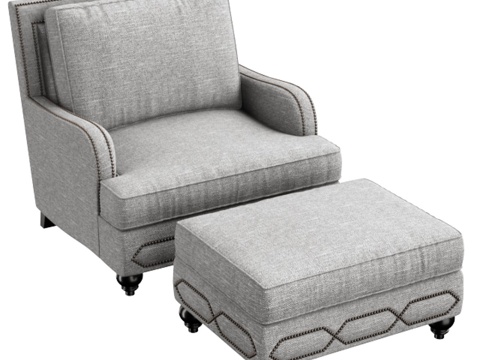  伯恩哈特富兰克林椅与脚凳3d模型 