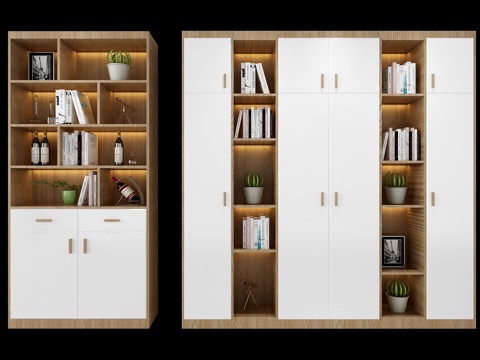  北欧现代北欧装饰柜组合3d模型 