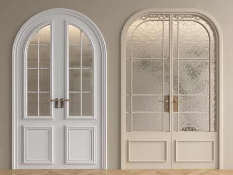 法式玻璃门 双开门 圆弧门 厨卫门 阳台门su模型