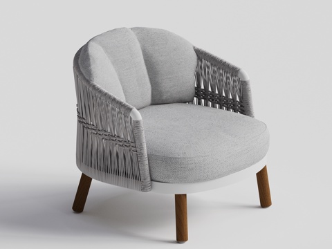 现代椅 休闲椅 柚木椅 旋转椅 单人椅su模型