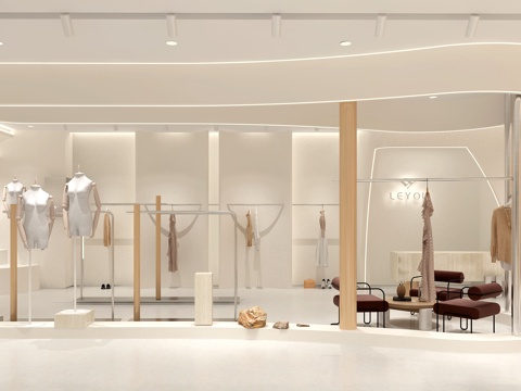  现代女装商场专卖店3d模型 