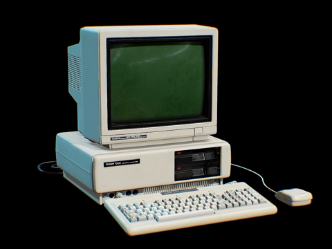 复古台式电脑 老式电脑 初代电脑su模型