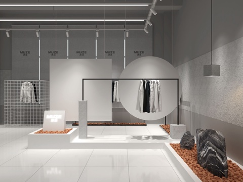  现代男装服装店3d模型 