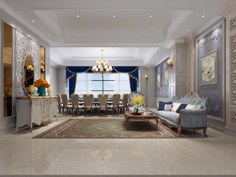  欧式古典欧式包厢3d模型 