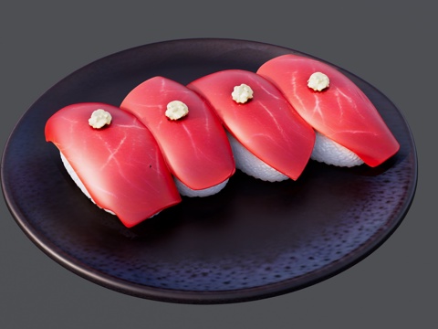 一盘生肉片su模型