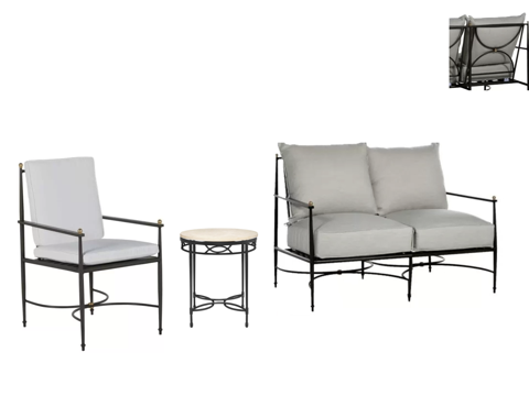 铁艺简约沙发su模型