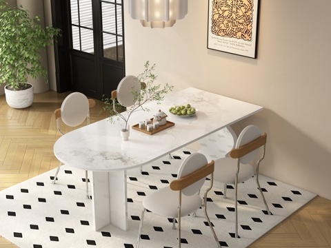 现代餐桌椅3d模型