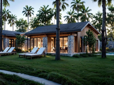 现代酒店民宿 酒店建筑  酒店民宿su模型