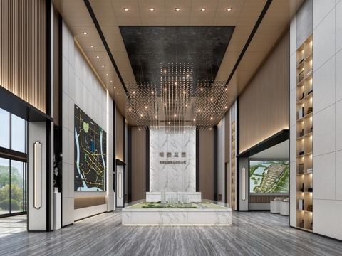  售楼处沙盘区3d模型 