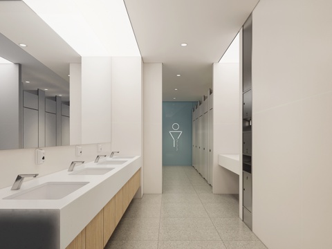 现代其他学校空间 卫生间 厕所 盥洗间su模型