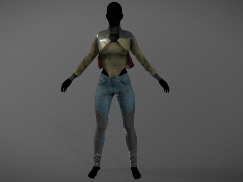 现代服装模特 模特 假人 潮流服装su模型