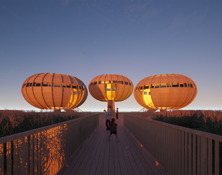 景观小木屋 景观亭子 观景台 树屋su模型