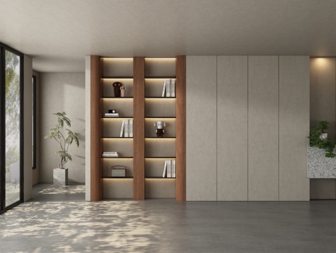 现代宋式茶室背景墙3d模型