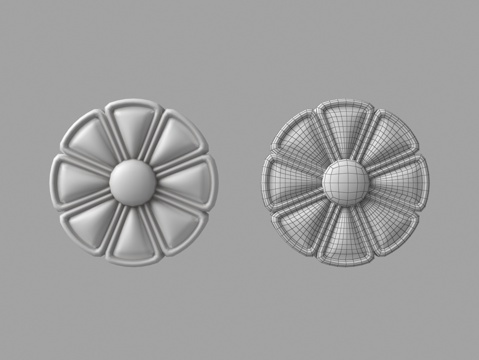  欧式构件雕花3d模型 