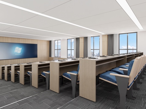 其他学校空间 阶梯教室 报告厅 教室 教室免费su模型