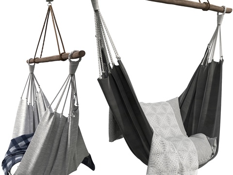  现代侘寂吊椅 吊床 秋千椅3d模型 