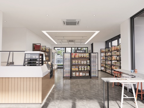 现代便利店_现代便利店_便利店_超市_超市货架su模型