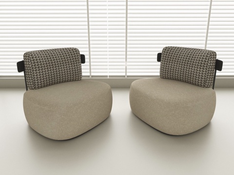 现代休闲沙发椅 布艺su模型