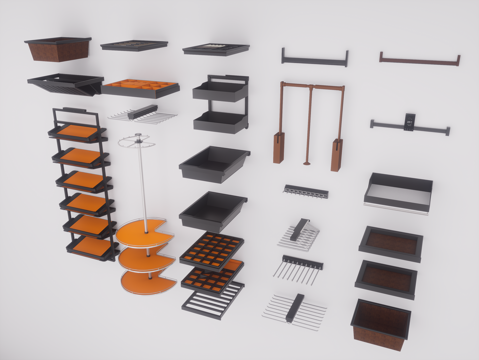 现代五金配件 旋转衣挂 格子架 鞋架 裤架 领带格 衣通杆su模型