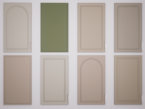  现代柜门门板 衣柜门板 玻璃柜门 百叶柜门 藤编柜门3d模型 