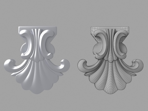  欧式构件雕花3d模型 