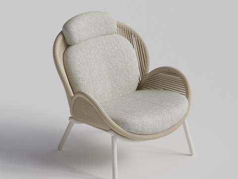 现代亚蒂 户外庭院休闲椅 单人椅su模型