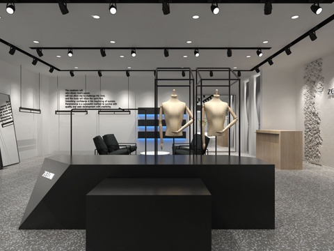  男装商场专卖店3d模型 